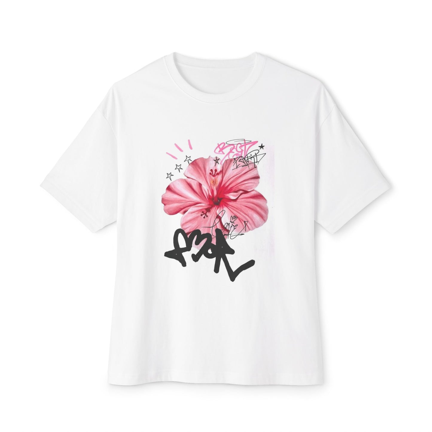 Pink Hibiscus Streetwear Graphic T-shirt